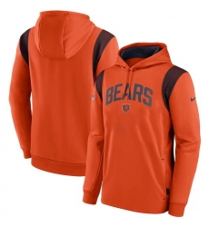 Men Chicago Bears Orange Sideline Stack Performance Pullover Hoodie 002