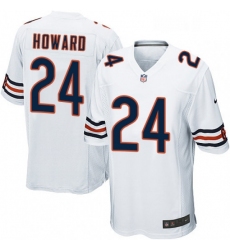 Mens Nike Chicago Bears 24 Jordan Howard Game White NFL Jersey