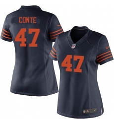 Nike NFL Chicago Bears #47 Chris Conte Blue Women's Elite Alternate Jersey