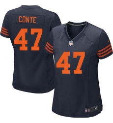 Nike NFL Chicago Bears #47 Chris Conte Blue Women's Game Alternate Jersey