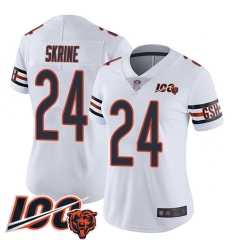 Women Chicago Bears 24 Buster Skrine White Vapor Untouchable Limited Player 100th Season Football Jersey