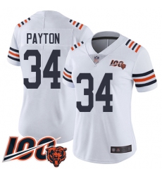 Women Chicago Bears 34 Walter Payton White 100th Season Limited Football Jersey