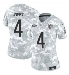 Women Chicago Bears 4 D 27Andre Swift 2024 F U S E Arctic Camo Salute To Service Limited Stitched Football Jersey