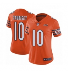 Womens Chicago Bears 10 Mitchell Trubisky Orange Alternate 100th Season Limited Football Jersey