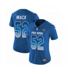 Womens Nike Chicago Bears 52 Khalil Mack Limited Royal Blue NFC 2019 Pro Bowl NFL Jersey