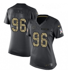 Womens Nike Chicago Bears 96 Akiem Hicks Limited Black 2016 Salute to Service NFL Jersey