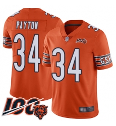 Youth Chicago Bears 34 Walter Payton Orange Alternate 100th Season Limited Football Jersey