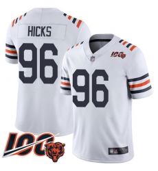 Youth Chicago Bears 96 Akiem Hicks White 100th Season Limited Football Jersey