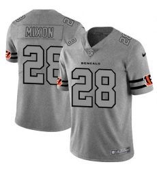 Nike Bengals 28 Joe Mixon 2019 Gray Gridiron Gray Vapor Untouchable Limited Jersey