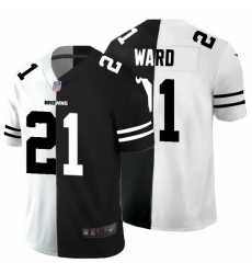 Cleveland Browns 21 Denzel Ward Men Black V White Peace Split Nike Vapor Untouchable Limited NFL Jersey