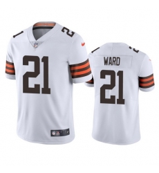 Cleveland Browns 21 Denzel Ward Men Nike White 2020 Vapor Limited Jersey