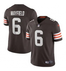 Cleveland Browns 6 Baker Mayfield Men Nike Brown 2020 Vapor Limited Jersey