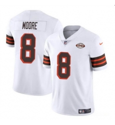 Men Cleveland Browns 8 Elijah Moore White 1946 Collection Vapor Limited Stitched Football Jersey