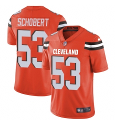 Men Nike Browns #53 Joe Schobert Orange Alternate Stitched NFL Vapor Untouchable Limited Jersey