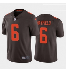 Men Nike Cleveland Browns 6 Baker Mayfield White Rush Vapor Limited Jersey