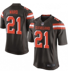 Mens Nike Cleveland Browns 21 Denzel Ward Game Brown Team Color NFL Jersey