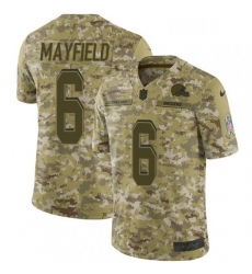 Mens Nike Cleveland Browns 6 Baker Mayfield Limited Camo 2018 Salute to Service NFL Jersey