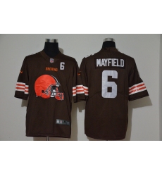 Nike Browns 6 Baker Mayfield Brown Team Big Logo Number Vapor Untouchable Limited Jersey