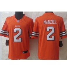 Nike Cleveland Browns 2 Johnny Manziel Orange Limited NFL Jersey