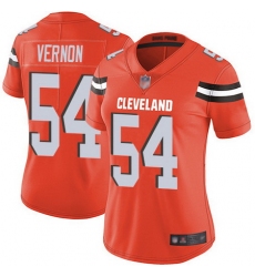 Browns 54 Olivier Vernon Orange Alternate Womens Stitched Football Vapor Untouchable Limited Jerse