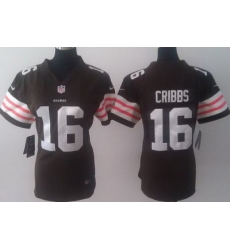 Women Nike Cleveland Browns 16 Josh Cribbs Brown NFL Jerseys