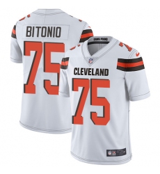 Youth Nike Browns 75 Joel Bitonio White Stitched NFL Vapor Untouchable Limited Jersey