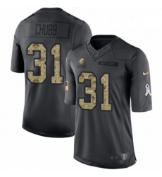 Youth Nike Cleveland Browns 31 Nick Chubb Limited Black 2016 Salute to Service NFL Jersey