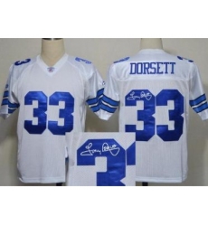 Dallas Cowboys 33 Tony Dorsett White Throwback M&N Signed NFL Jerseys