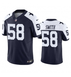 Men Dallas Cowboys 58 Mazi Smith Navy 2023 F U S E  Vapor Limited Stitched Football Jersey