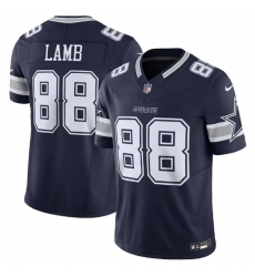 Men Dallas Cowboys 88 CeeDee Lamb Navy 2023 F U S E  Vapor Limited Stitched Football Jersey