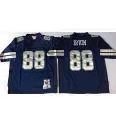 Men Dallas Cowboys 88 Michael Irvin Navy M&N Throwback Jersey