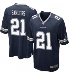 Mens Nike Dallas Cowboys 21 Deion Sanders Game Navy Blue Team Color NFL Jersey