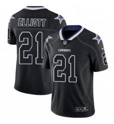 Mens Nike Dallas Cowboys 21 Ezekiel Elliott Limited Lights Out Black Rush NFL Jersey