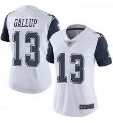 Cowboys #13 Michael Gallup White Women Stitched Football Limited Rush Jersey