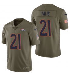 Denver Broncos #21 Aqib Talib Olive 2017 Salute to Service Limited Jersey