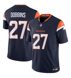 Men Denver Broncos 27 J K  Dobbins Navy F U S E  Vapor Limited Stitched Football Jersey