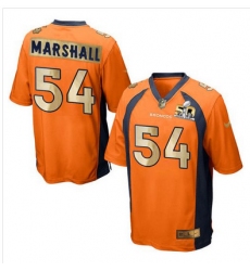 Nike Broncos #54 Brandon Marshall Orange Team Color Mens Stitched NFL Game Super Bowl 50 Collection Jersey