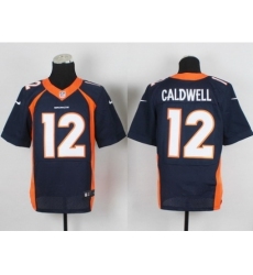 Nike Denver Broncos 12 Andre Caldwell Blue Elite NFL Jersey