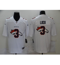 Nike Denver Broncos 3 Drew Lock White Shadow Logo Limited Jersey