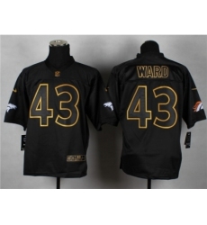 Nike Denver Broncos 43 T.J. Ward black Elite gold lettering fashion