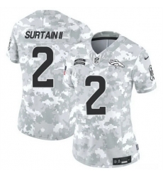 Women Denver Broncos 2 Patrick Surtain II 2024 F U S E Arctic Camo Salute To Service Limited Stitched Jersey