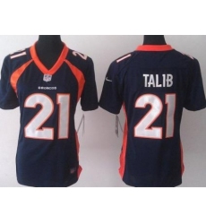 Women Nike Denver Broncos 21 Aqib Talib Blue NFL Jerseys