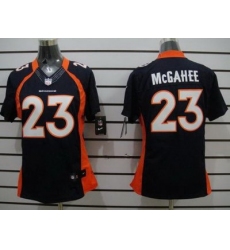 Women Nike Denver Broncos 23 Willis McGahee Blue Game LIMITED Jerseys