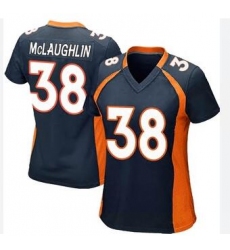 Women Nike Denver Broncos Jaleel McLaughlin #38 Blue Vapor Limited Stitched Jersey