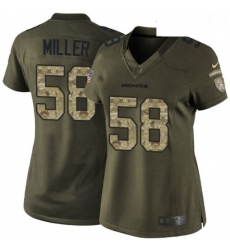 Womens Nike Denver Broncos 58 Von Miller Elite Green Salute to Service NFL Jersey