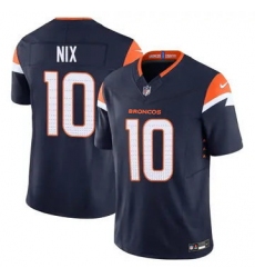 Youth Denver Broncos 10 Bo Nix Blue F U S E Vapor Limited Stitched Football Jersey