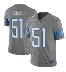 Lions 51 Jahlani Tavai Gray Men Stitched Football Limited Rush Jersey