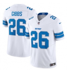 Men Detroit Lions 26 Jahmyr Gibbs White 2024 F U S E  Vapor Limited Stitched Jersey