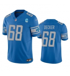 Men Detroit Lions 68 Taylor Decker Blue 2023 F U S E  90th Anniversary Vapor Untouchable Limited Stitched Jersey