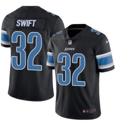 Nike Lions 32 D 27Andre Swift Black Men Stitched NFL Limited Rush Jersey